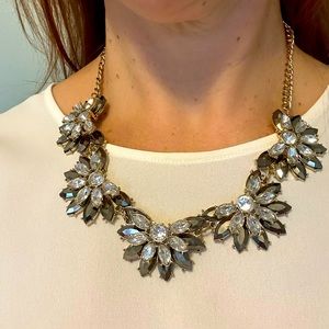 19” gold chain and rhinestone necklace